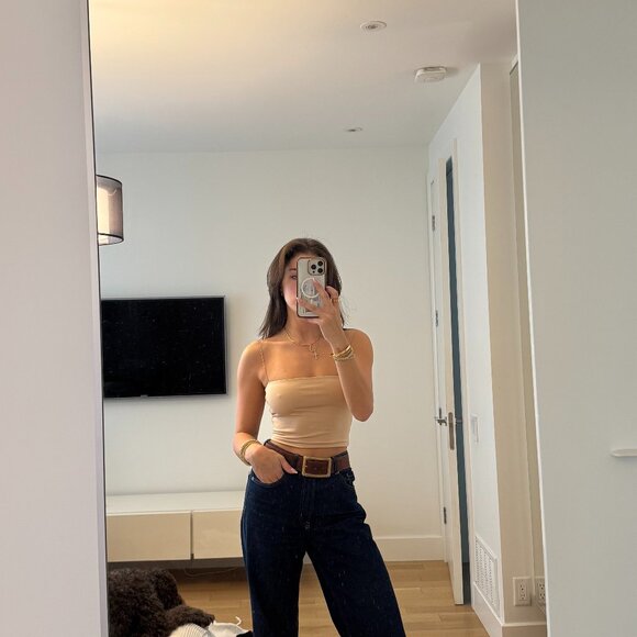 Meshki Tops - Meshki Yvonne Crop Top – Tan / Size S